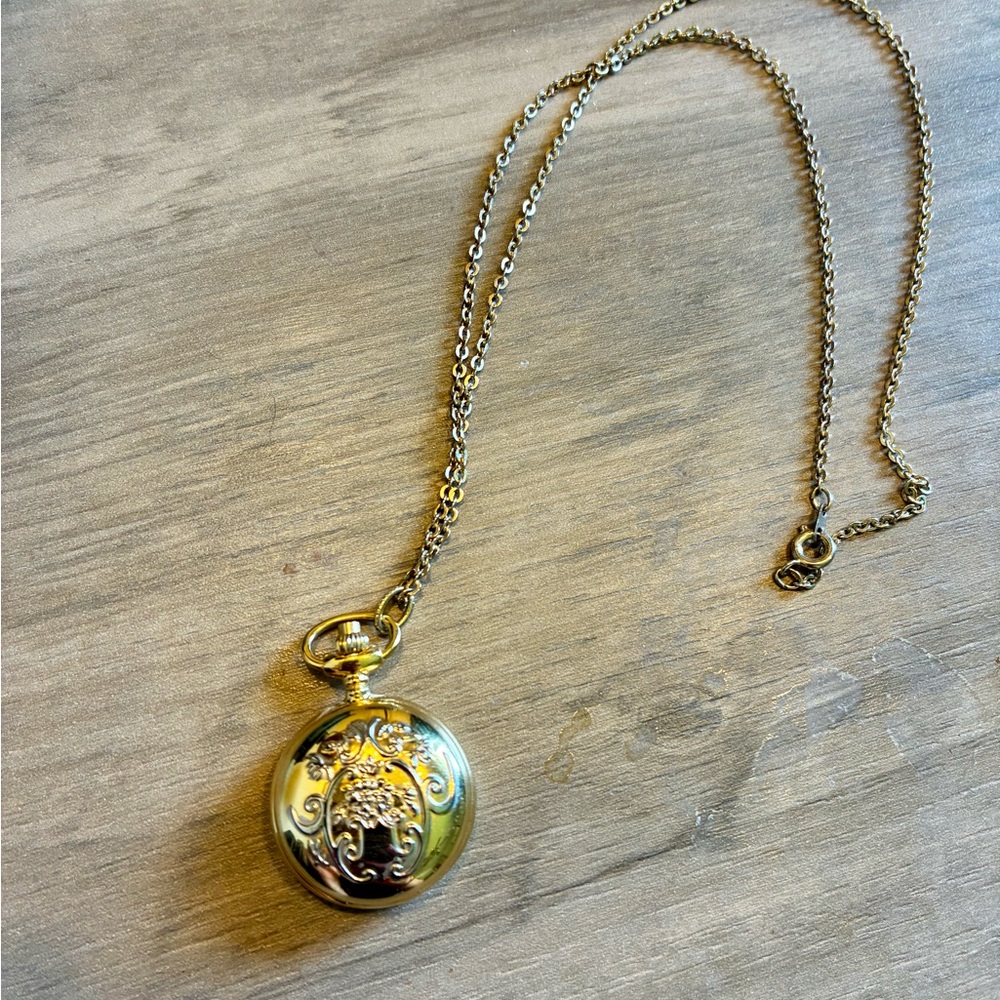 Charles Hubert Vintage Style Gold-Plated Locket Necklace